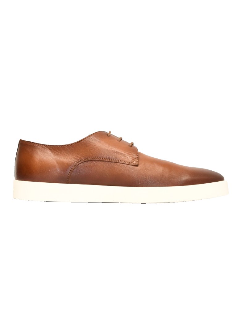 New! Santoni Dilate Men's Brown Leather Derby Shoe 13d Us 12 Uk Dd543